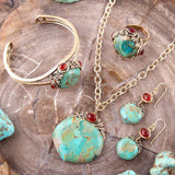 Wilder Turquoise Carnelian and Bronze Cuff Bracelet - Barse Jewelry - Flyclothing LLC