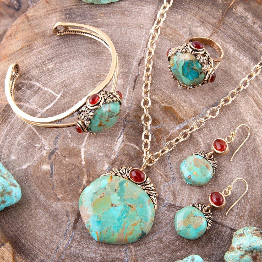 Wilder Turquoise Carnelian and Bronze Cuff Bracelet - Barse Jewelry - Flyclothing LLC