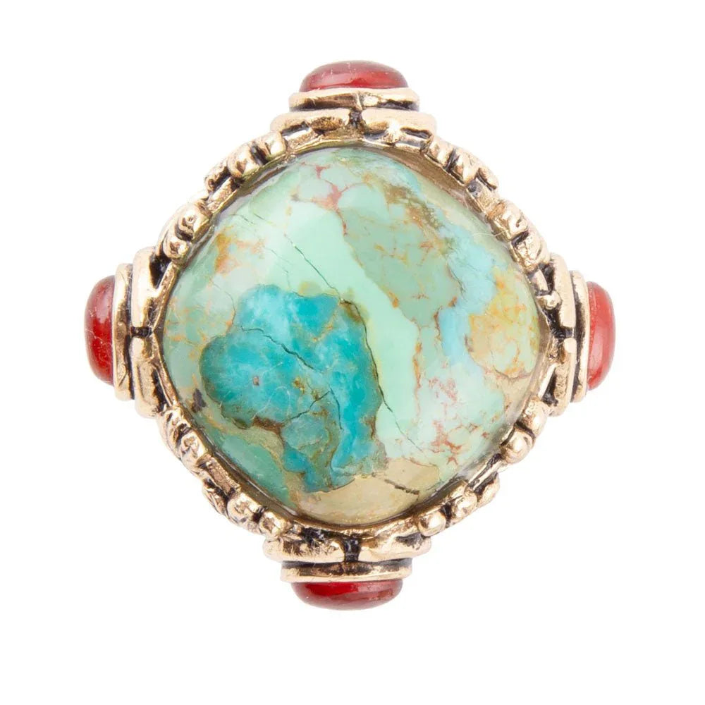 Wilder Blue Turquoise Golden Statement Ring - Barse Jewelry - Flyclothing LLC