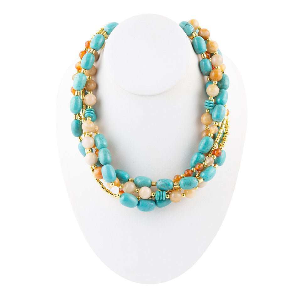 Windswept Multi-Layered Colorful Beaded Statement Necklace - Barse Jewelry - Flyclothing LLC