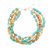Windswept Multi-Layered Colorful Beaded Statement Necklace - Barse Jewelry