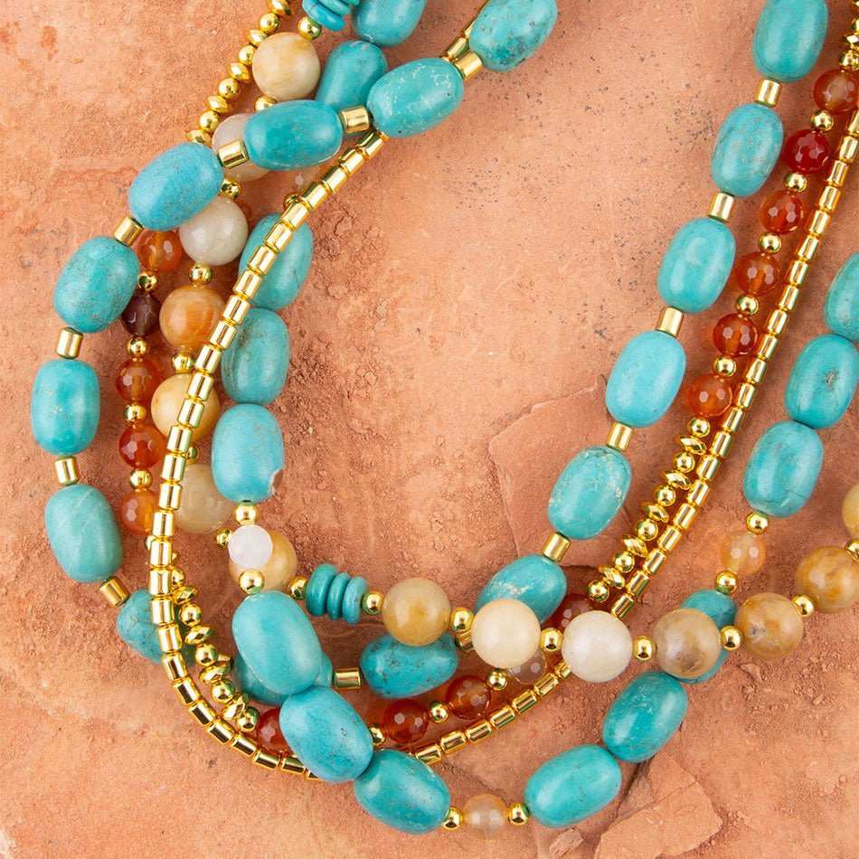 Windswept Multi-Layered Colorful Beaded Statement Necklace - Barse Jewelry - Flyclothing LLC