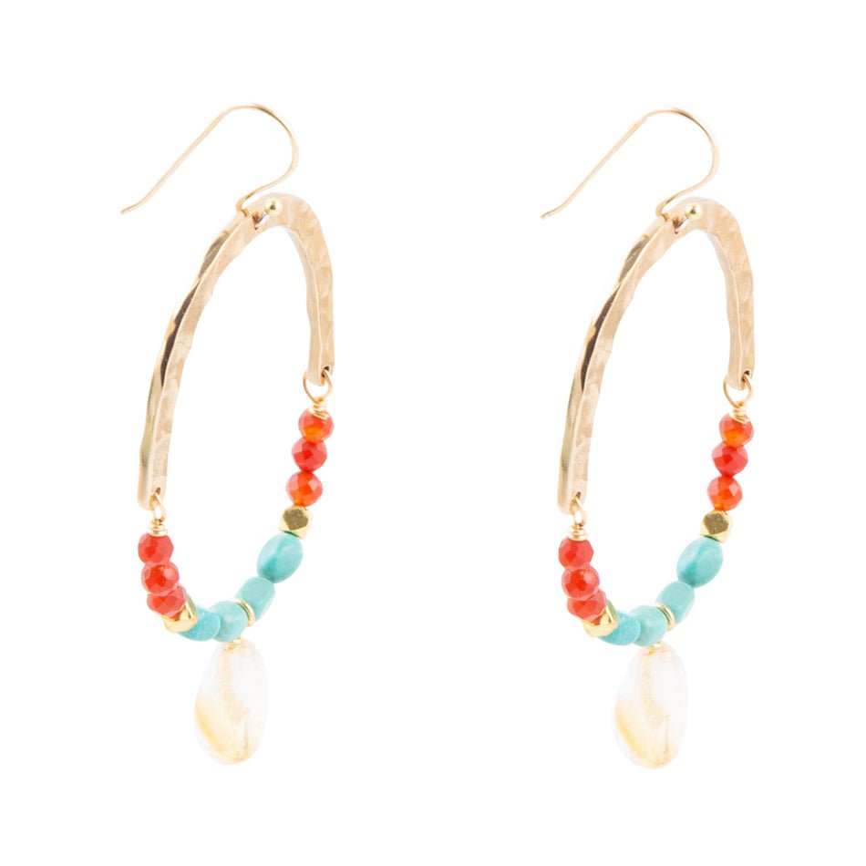 Windswept Turquoise Loop Earrings - Barse Jewelry - Flyclothing LLC