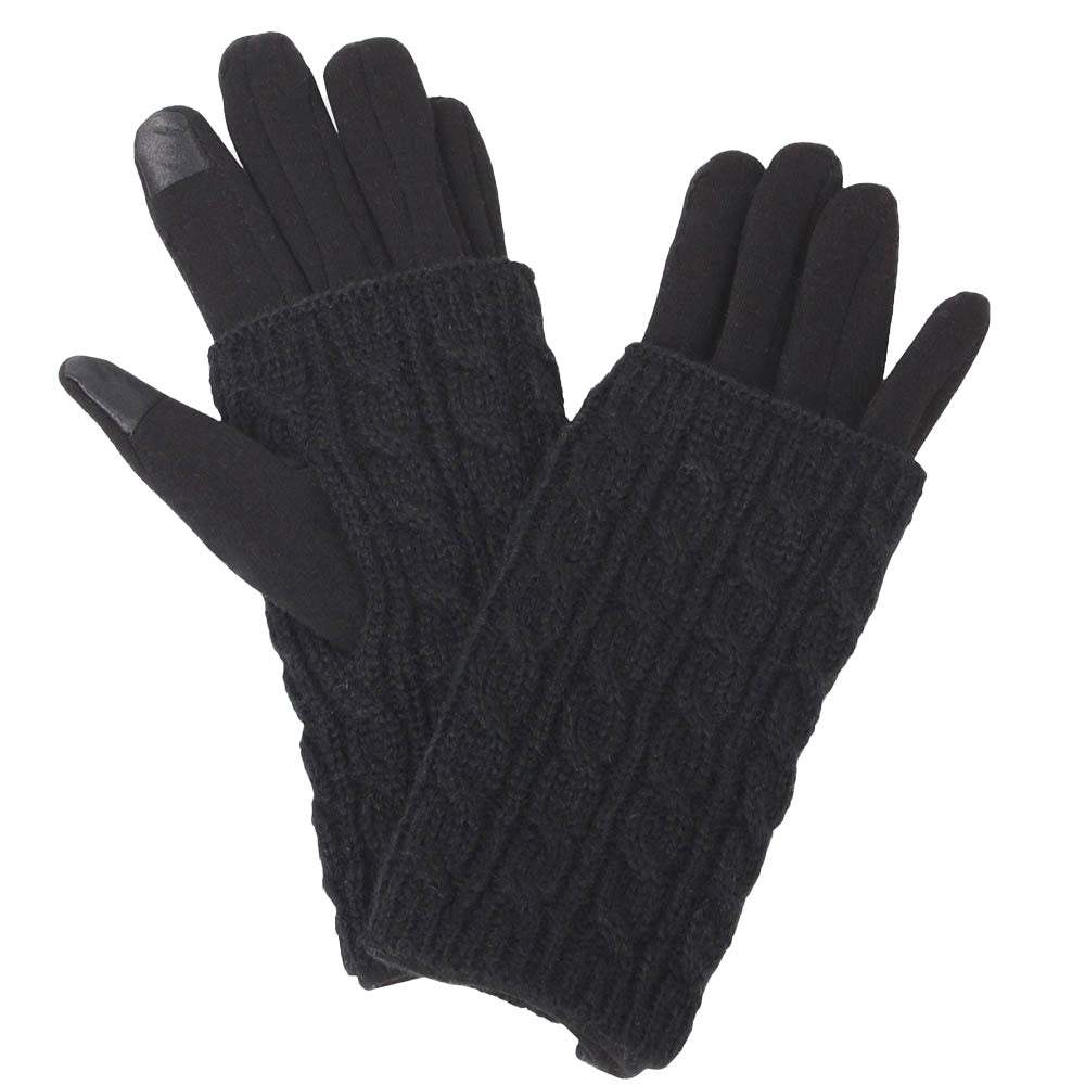 Winter 3 In 1 Cable Knit Smart Gloves - Madeline Love - Flyclothing LLC