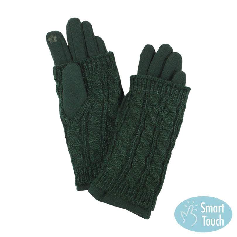 Winter 3 In 1 Cable Knit Smart Gloves - Madeline Love - Flyclothing LLC