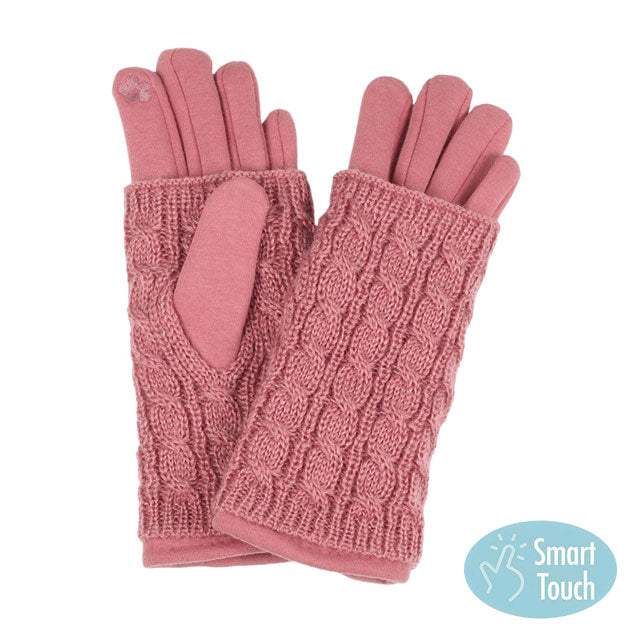 Winter 3 In 1 Cable Knit Smart Gloves - Madeline Love - Flyclothing LLC