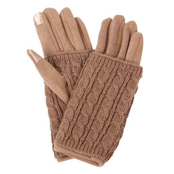 Winter 3 In 1 Cable Knit Smart Gloves - Madeline Love - Flyclothing LLC