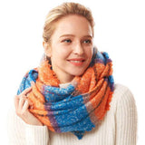 Winter Acrylic Colorful Plaid Check Infinity Scarf - Madeline Love - Flyclothing LLC