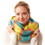 Winter Acrylic Colorful Plaid Check Infinity Scarf - Madeline Love - Flyclothing LLC