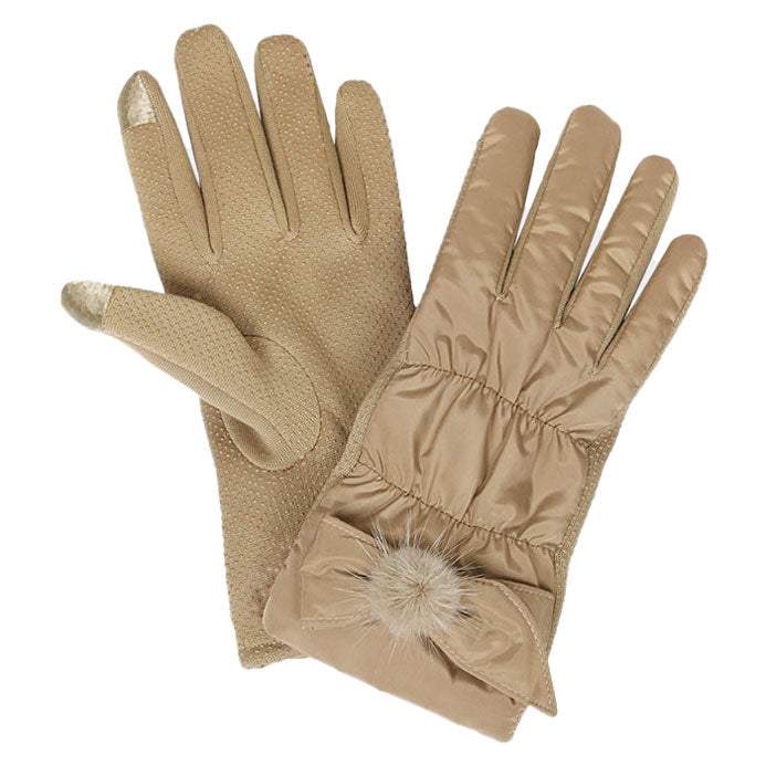 Winter Ribbon Shirring Smart Touch Gloves - Madeline Love - Flyclothing LLC