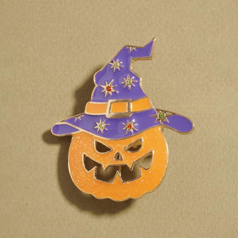 Witch Hat Halloween Wicked Pumpkin Pin Brooch - Madeline Love - Flyclothing LLC