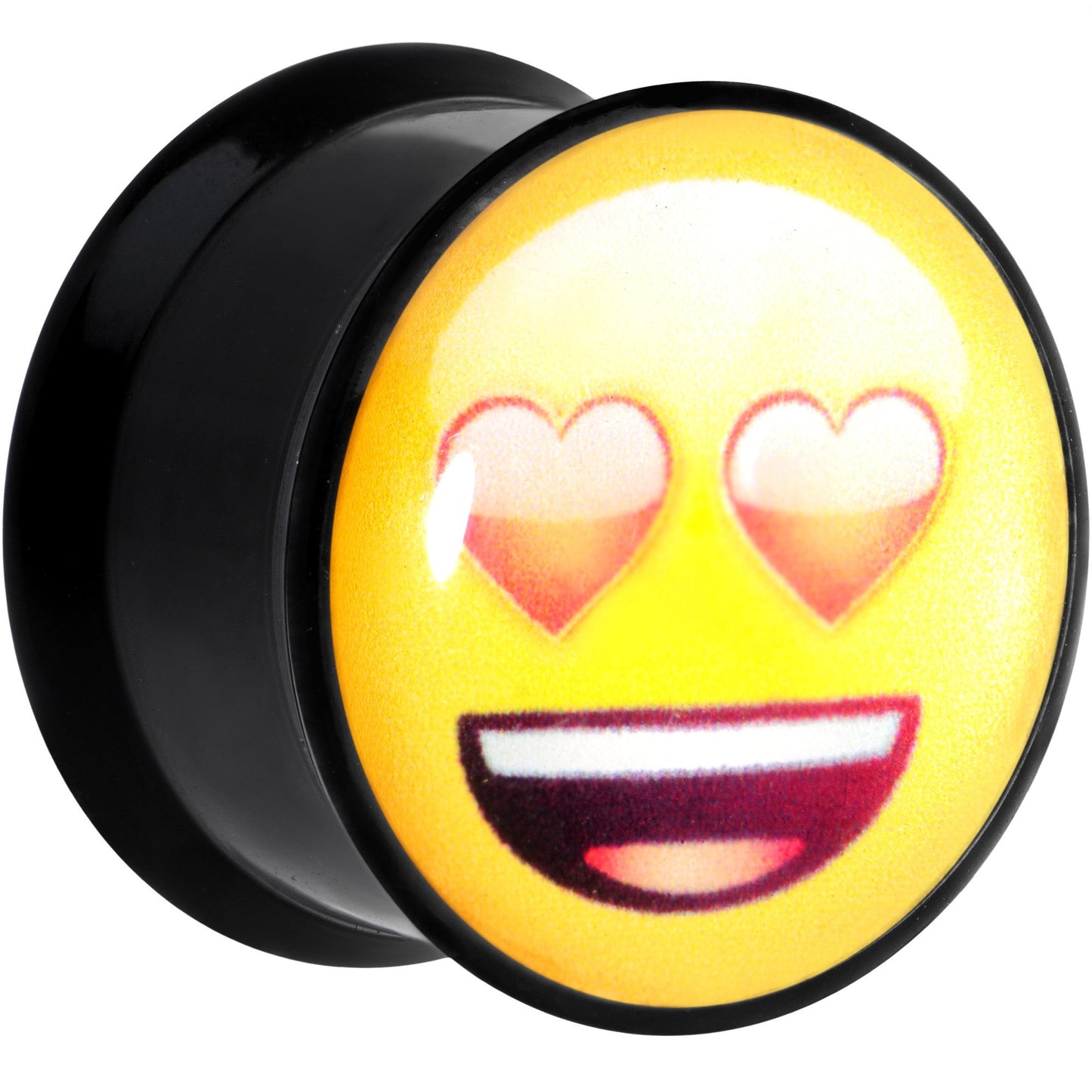 5/8 Licensed Heart Eyes emoji Acrylic Double Flare Plug Set - BodyCandy - Flyclothing LLC