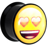 5/8 Licensed Heart Eyes emoji Acrylic Double Flare Plug Set - BodyCandy - Flyclothing LLC