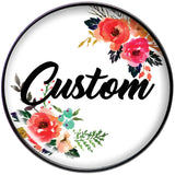 Custom Floral Personalized Name Black Barbell Tongue Ring - BodyCandy - Flyclothing LLC