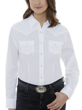 Women's Ely Walker Long Sleeve Solid Western Snap Shirt