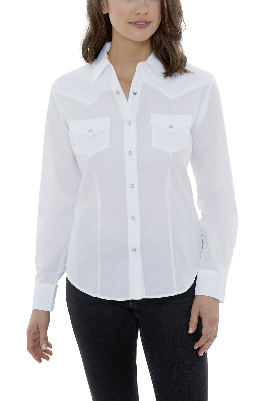 Women's Ely Walker Long Sleeve Solid Western Snap Shirt