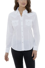 Women's Ely Walker Long Sleeve Solid Western Snap Shirt