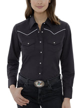 Women's Ely Walker Long Sleeve Western Snap Shirt with Contrast Piping
