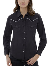 Women's Ely Walker Long Sleeve Western Snap Shirt with Contrast Piping