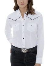 Women's Ely Walker Long Sleeve Western Snap Shirt with Contrast Piping