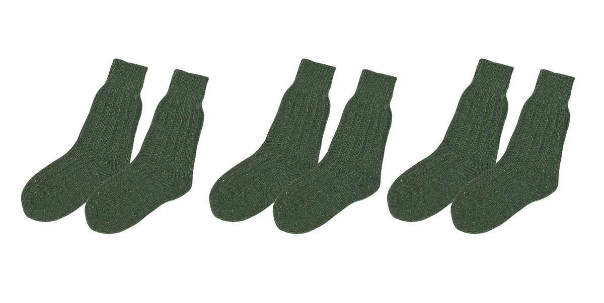 tittimitti® Women’s 55% Wool, 20% Silk & 25% Nylon Winter Crew Socks 3-Pack – Made in Italy