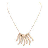 Worn Finish Metal Bar Fringe Necklace Metal Bar Necklace - Madeline Love - Flyclothing LLC