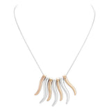Worn Finish Metal Bar Fringe Necklace Metal Bar Necklace - Madeline Love - Flyclothing LLC