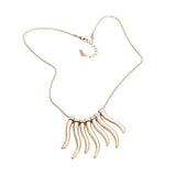 Worn Finish Metal Bar Fringe Necklace Metal Bar Necklace - Madeline Love - Flyclothing LLC