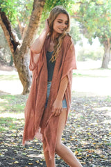 Woven Long Line Tribal Kimono