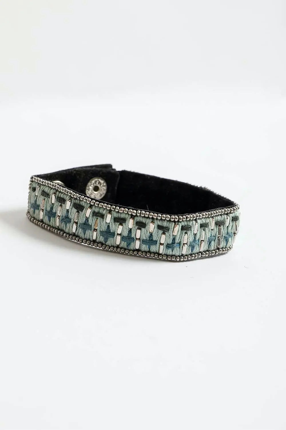 Woven Velvet Snap Bracelet - Boho Clothing and Accessories - Flyclothing LLC