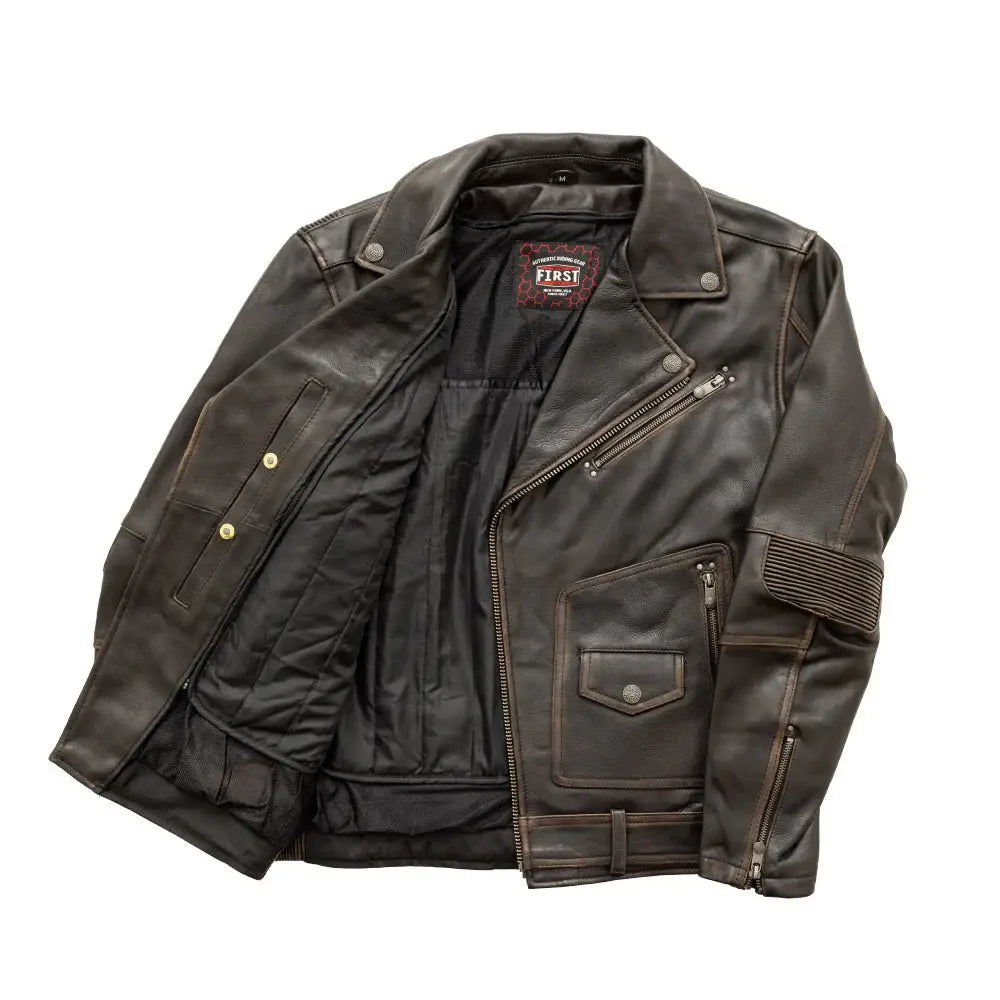 Wrath Men's Motorcycle Leather Jacket - First Manufacturing Company - Flyclothing LLC
