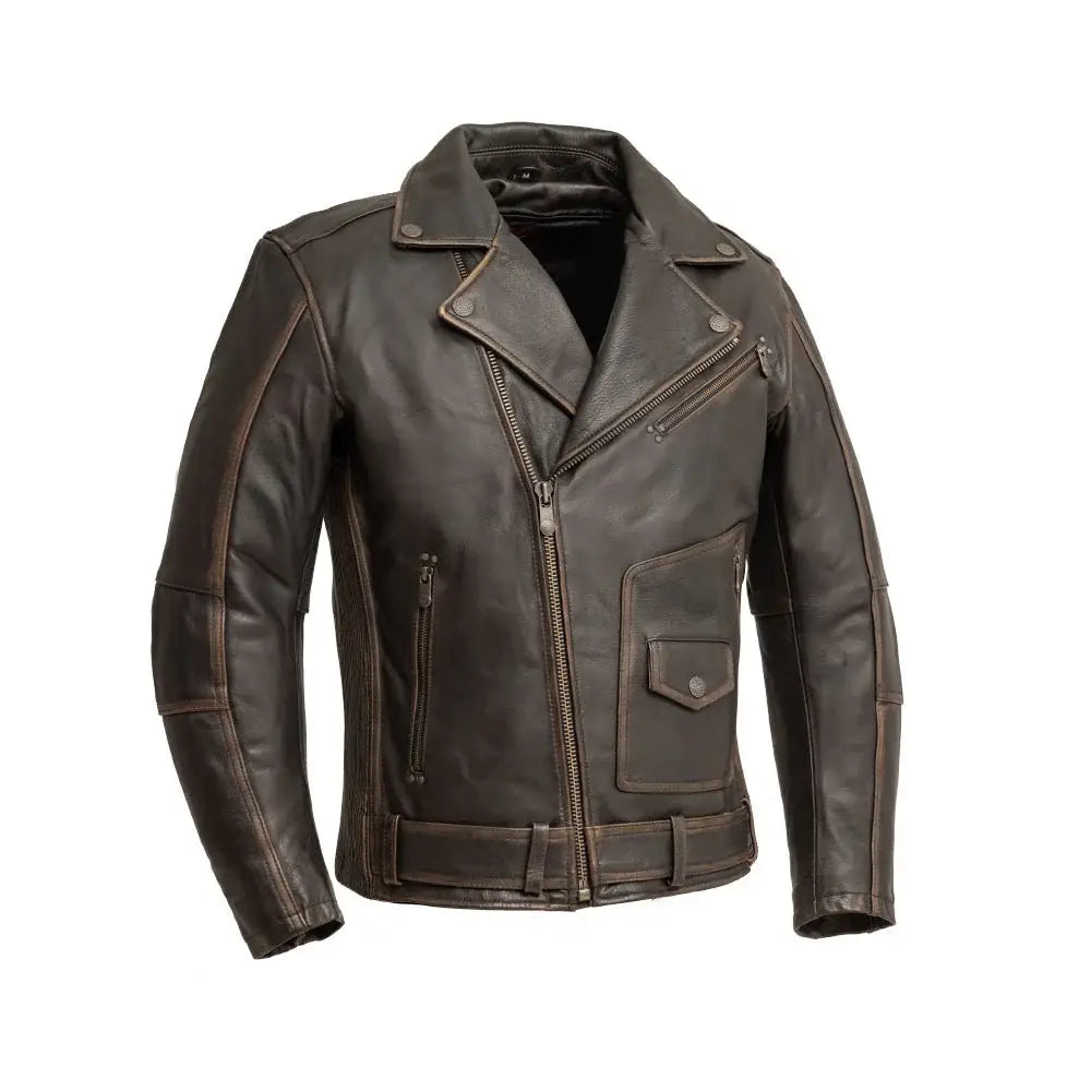 Wrath Men's Motorcycle Leather Jacket - First Manufacturing Company - Flyclothing LLC