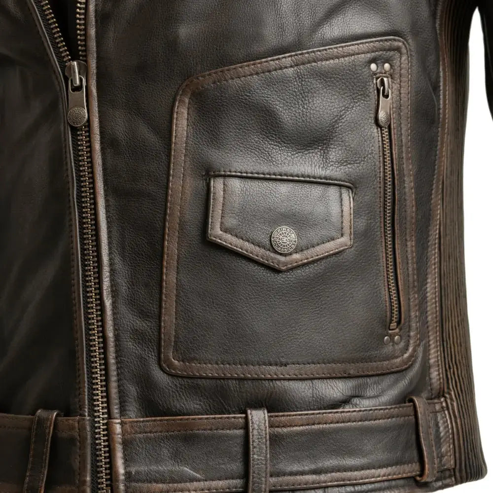 Wrath Men's Motorcycle Leather Jacket - First Manufacturing Company - Flyclothing LLC