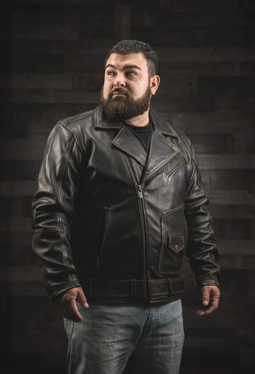 Wrath Men's Motorcycle Leather Jacket - First Manufacturing Company - Flyclothing LLC