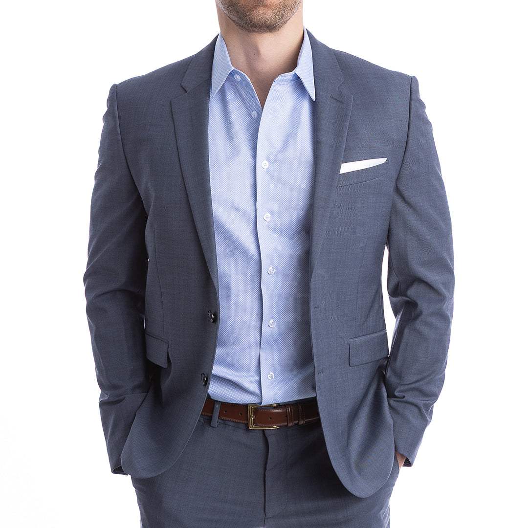 goTIELESS Ultimate Dress Shirt (Blue Diamond) - Million Dollar Collar - Flyclothing LLC