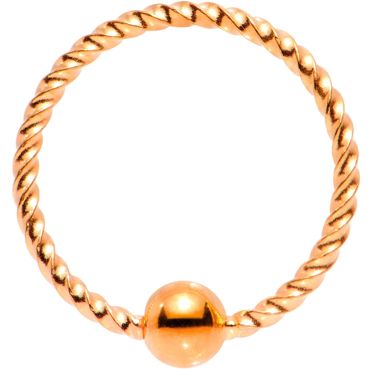 20G 5/16 Rose Gold Tone Anodized So Twisted Captive Style Seamless Ring - BodyCandy - Flyclothing LLC