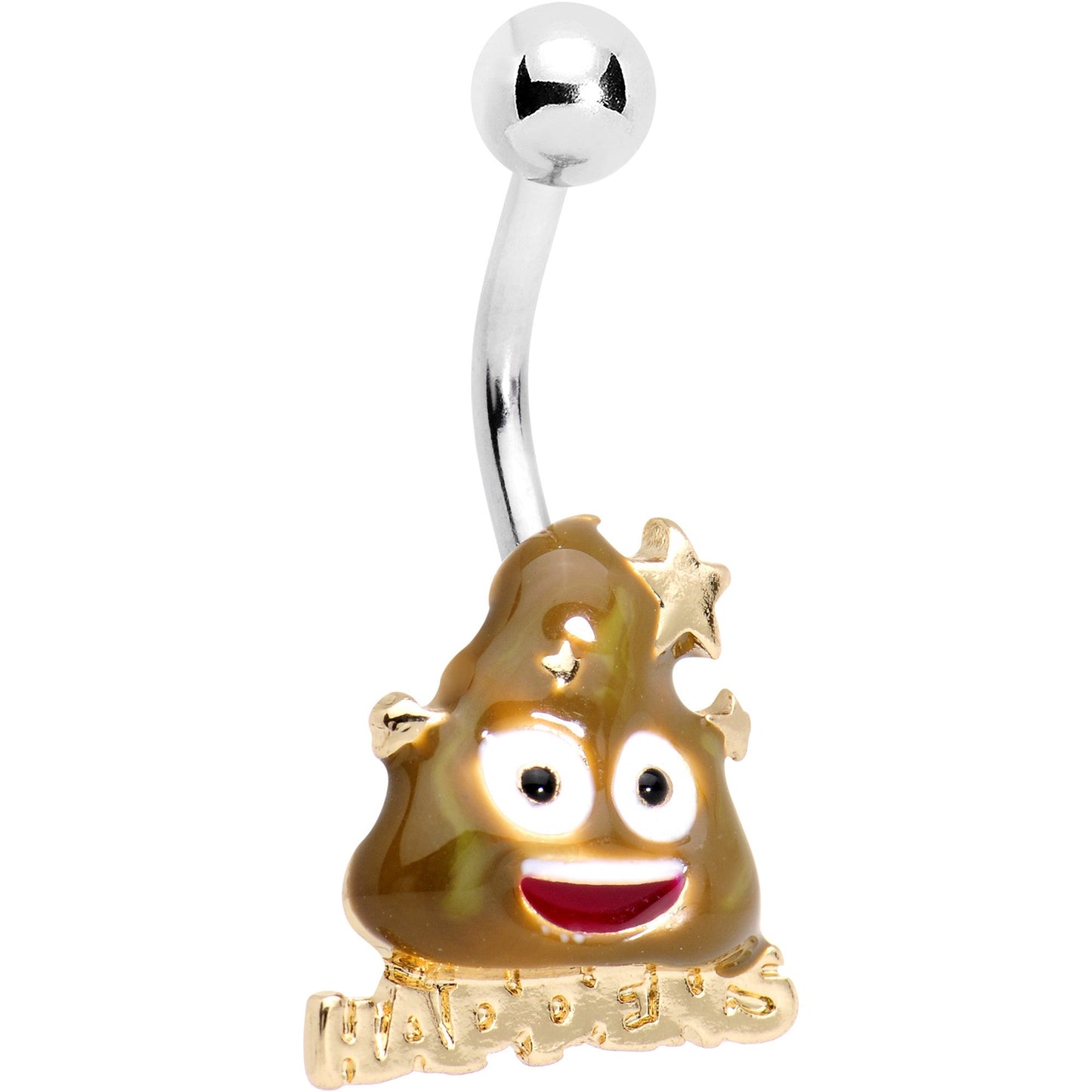 Officially Licensed Shit Happens Poop emoji Belly Ring - BodyCandy - Flyclothing LLC