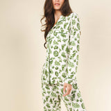 The Xmas In Texas | Western Toile SleepDeep™ Women’s Long Sleeve Pajama Set - Shinesty - Flyclothing LLC