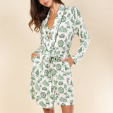 The Xmas In Texas | Western Toile Short Modal Robe