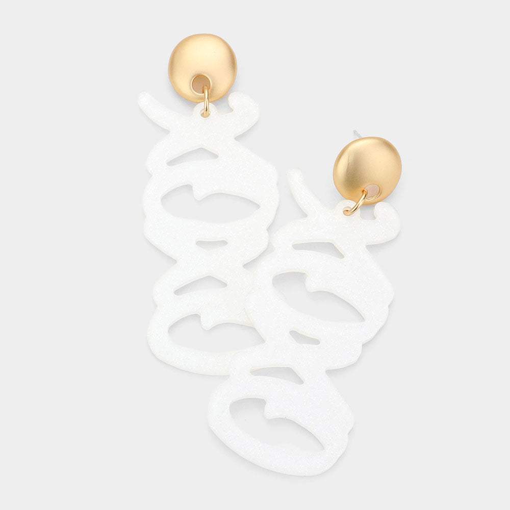 XOXO Resin Message Dangle Earrings - Madeline Love - Flyclothing LLC