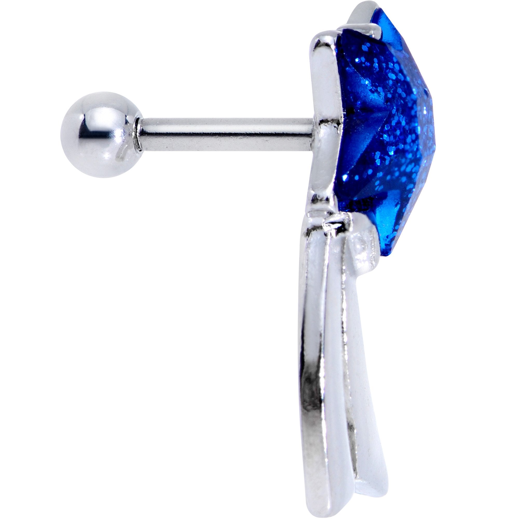 16G 1/4 Blue Gem Star Comet Tragus Cartilage Earring - BodyCandy - Flyclothing LLC