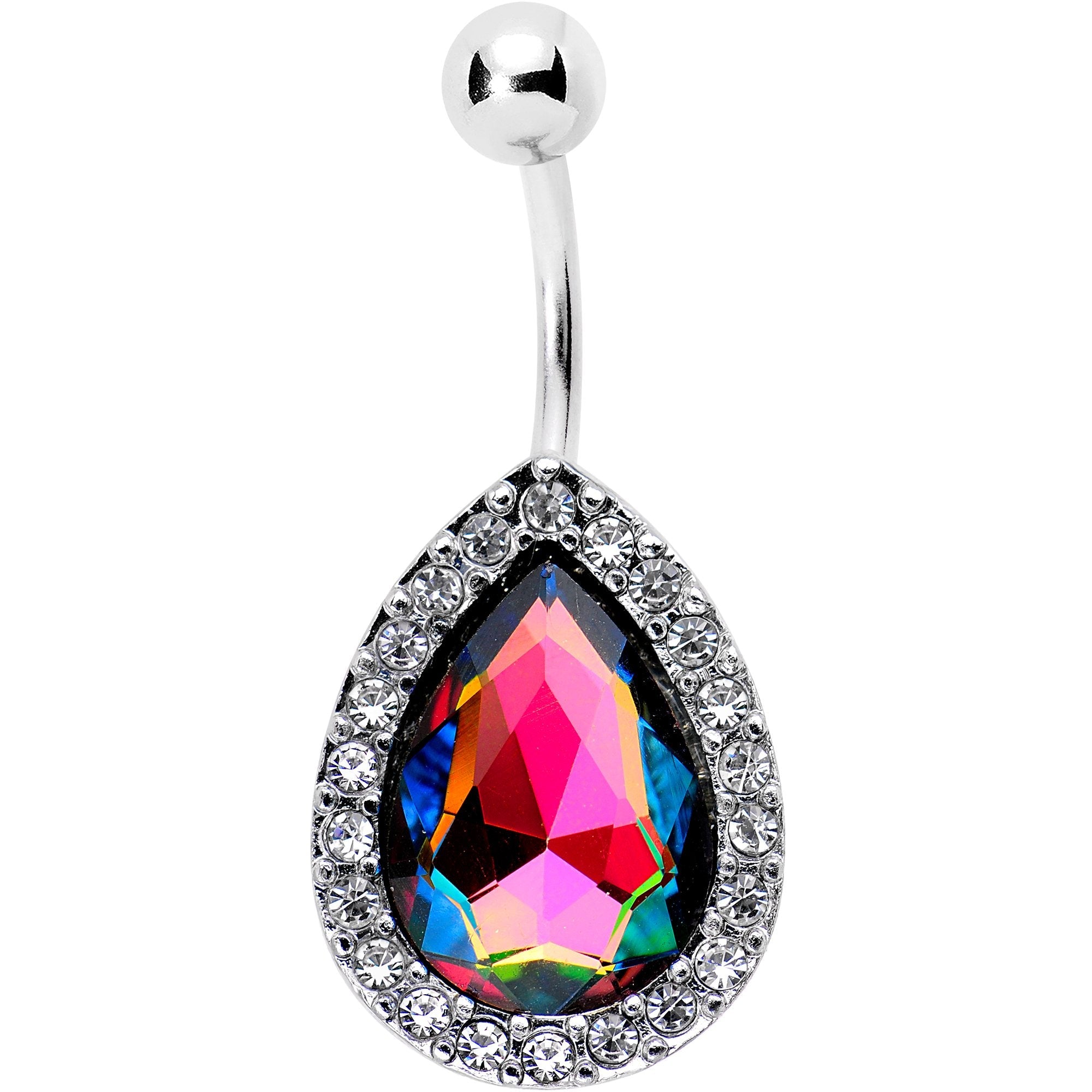 Clear Aurora Gem Glamour Girl Belly Ring - BodyCandy - Flyclothing LLC