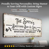 Backyard Bar & Grill Sign - Tailored Canvases - Flyclothing LLC