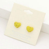 Crystal Pave Heart Stud Earrings - Madeline Love - Flyclothing LLC