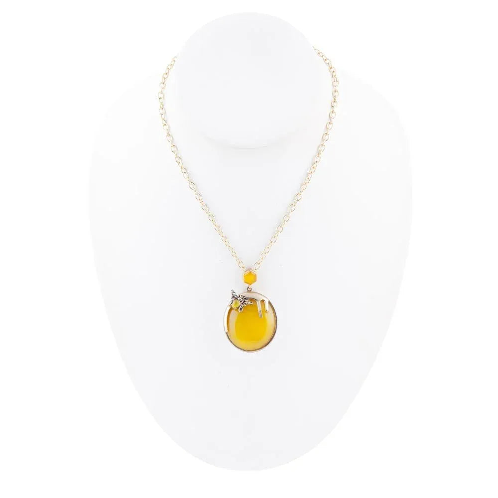 Yellow Agate Honey Drip Golden Necklace - Barse Jewelry - Flyclothing LLC