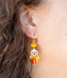Yellow Carnelian Jade Golden Drop Earrings - Barse Jewelry