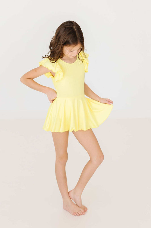 Yellow S/S Twirl Leotard - Mila & Rose ® - Flyclothing LLC