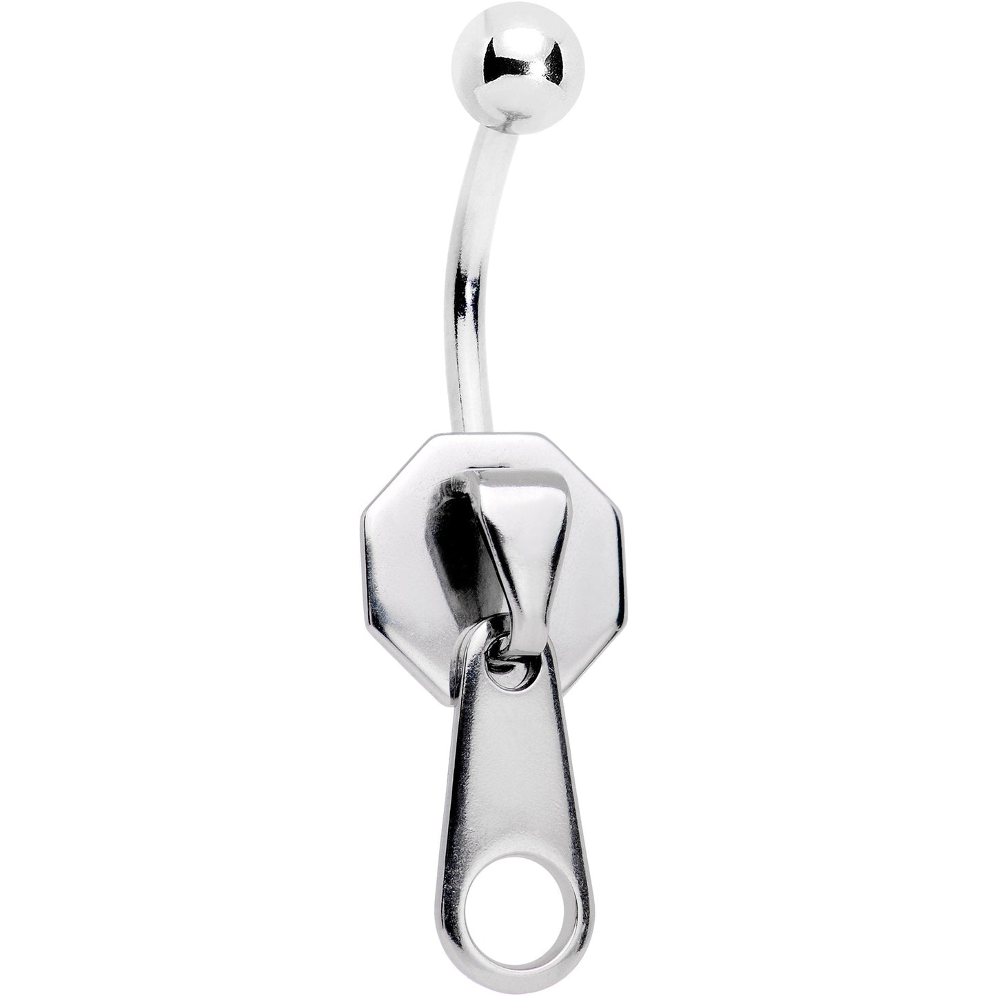 Zip It Up Dangle Belly Ring - BodyCandy - Flyclothing LLC