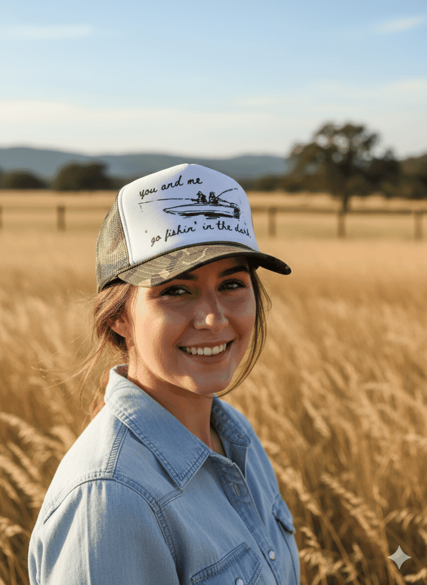 You And Me Go Fishin In The Dark Trucker Hat - Wild Junkie - Flyclothing LLC