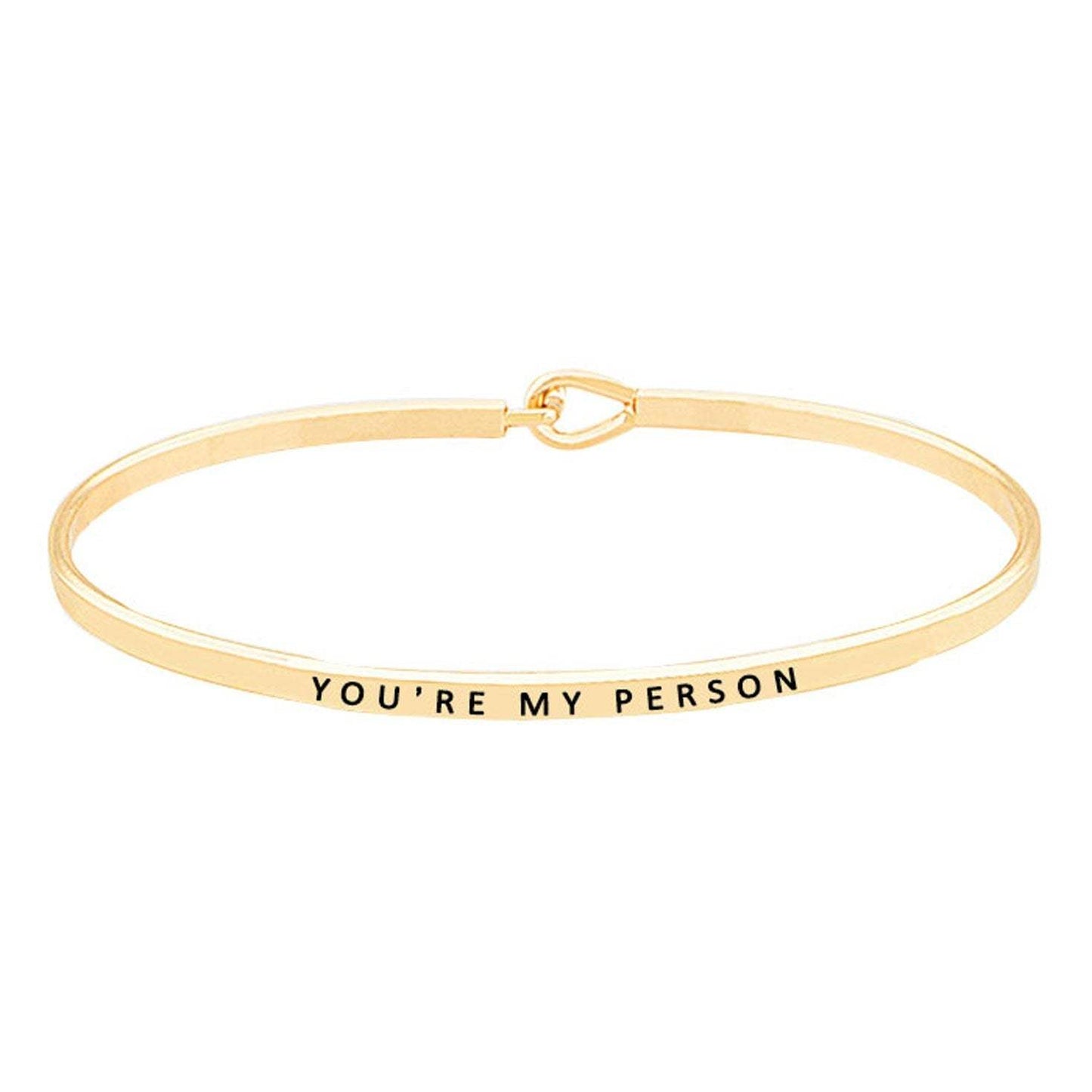You're My Person Brass Thin Metal Hook Bracelet - Madeline Love - Flyclothing LLC